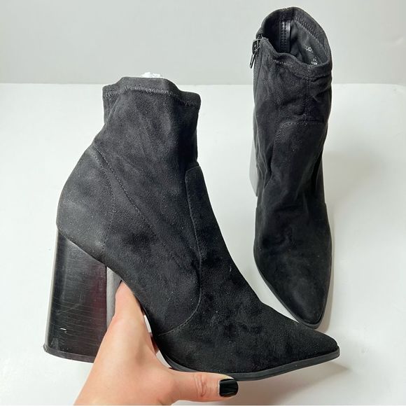 Steve Madden Womens Touchdown Black Ankle Boots Chunky Shoes 10 Medium NEW Y2K - Picture 2 of 11